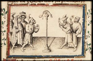 The Israelites are cured of snake-bites by looking at the Brazen Serpent
