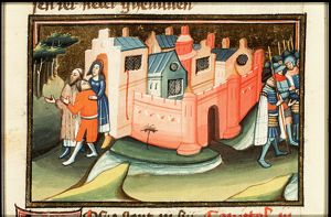 Rahab helps the spies of Joshua escape Jericho
