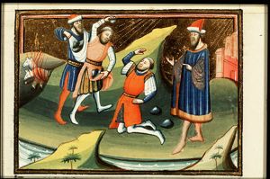 Joshua has the sinner Achan stoned to death