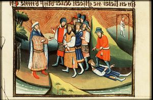 Joshua orders his officers to put their feet on the neck of the five Amorite kings and the death of the kings