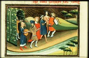 The Benjamites win themselves wives from the dancing daughters of Shiloh