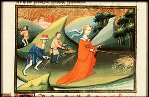 Ruth gleaning in the field of Boaz