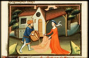 Boaz gives Ruth six measures of barley