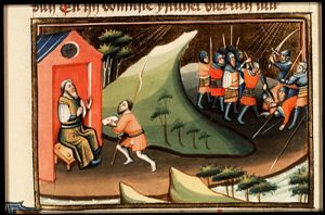 Eli hears of the capture of the Ark of the Covenant by the Philistines