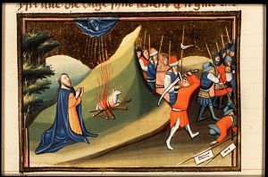 Samuel sacrifices a lamb; the Israelites defeat the Philistines at Mizpeh
