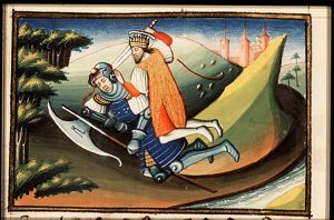 David and Goliath: David beheads Goliath with his sword