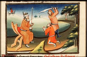 The Amalekite messenger who brings David the message of Saul's death is put to death by one of David's soldiers