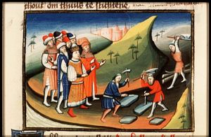 Solomon's preparations for the building of the temple: the craftsmen in the quarries
