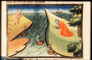 Elijah praying on Mount Carmel, a servant sees a small cloud of rain