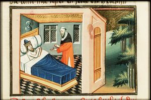Isaiah at the sickbed of Hezekiah