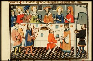 The mockery of Zedekiah at Nebuchadnezzar's banquet