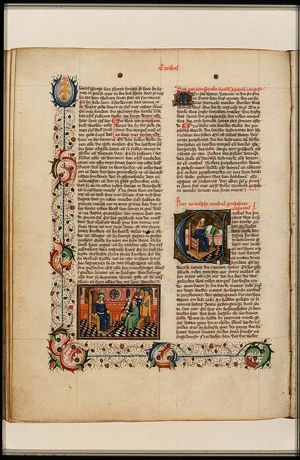 The prophet Ezekiel writing