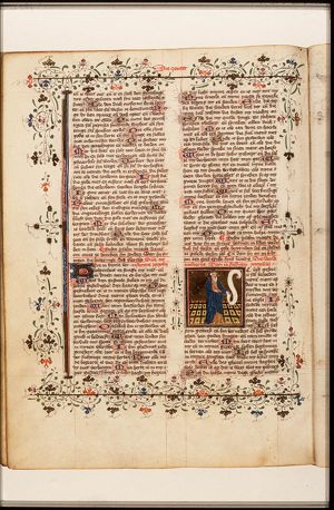 David holding a sceptre and a scroll