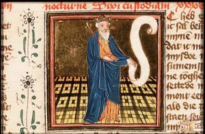 David holding a sceptre and a scroll