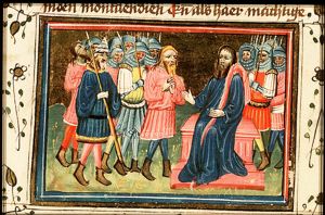 Achior tells Holofernes the history of the Israelites