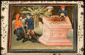 The Israelites rediscover the fire that was buried before the Captivity