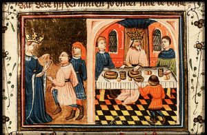 The eunuchs order Queen Vashti to come to the feast of Ahasuerus