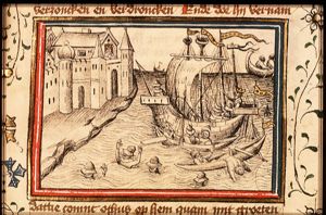 Nectanebus has his enemies shipwrecked by magic