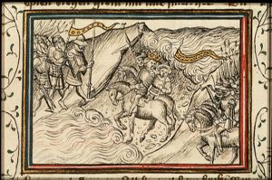 Alexander crosses the Sea of Pamphilia dry-shod