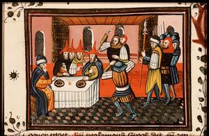 Simon Maccabeus and two of his sons are killed at a banquet