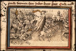 Battle between Aristobulus II and the Romans; Aristobulus II taken prisoner