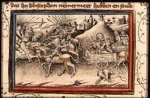 Herod the Great in battle, his family flees to Idumea