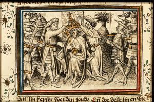 The coronation of Vespasian as Emperor of Rome