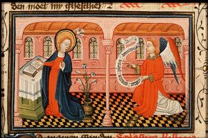 The Annunciation: Gabriel announces Christ's birth to Mary