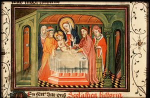 The circumcision of the Christ-child in the temple by a priest