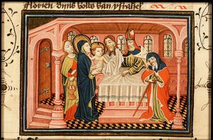 The presentation in the temple: Mary presents the Christ-child to Simeon