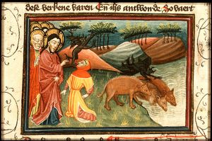Christ heals a possessed man at Gerasa