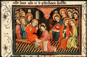 The Last Supper: Christ washes the feet of the apostles