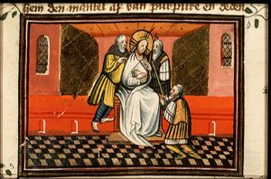The tortures of Christ: Christ is crowned with thorns
