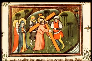 The carrying of the cross: Christ bears the cross