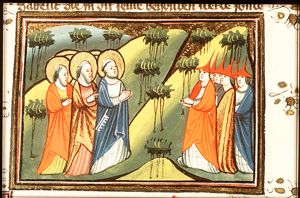 The apostles, inspired by the Holy Spirit, address the inhabitants of Jerusalem