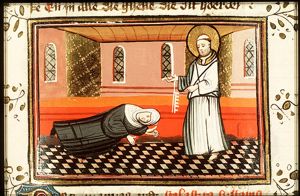 The death of Sapphira after the questioning by St. Peter