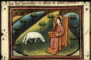 The Lamb of God (Agnus Dei) and God with the book with seven seals