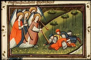 The sixth angel sounds his trumpet