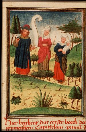 Elkanah with his wives Hannah and Peninnah
