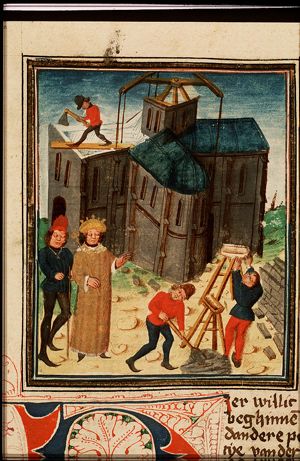 King Cyrus rebuilds the temple of Jerusalem