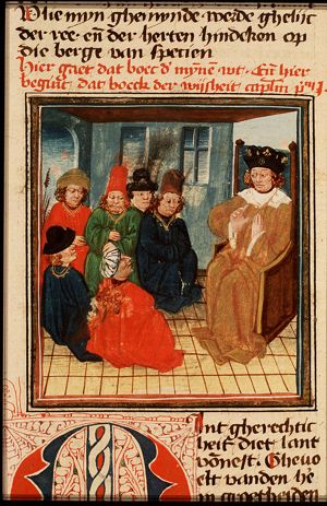 People listening to Solomon's wisdom
