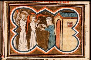 Abraham is visited by the three angels