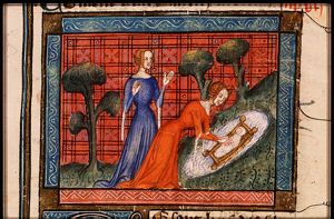 Moses in his basket is found by the daughter of Pharaoh