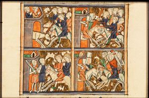 Tydeus kills the tiger of Thebes (1st of 4)