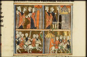 Judith shows Holofernes' head to the people (1st of 4)