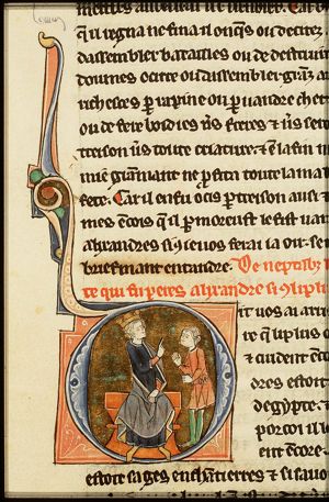 The Egyptian king Nectanebus (father of Alexander in the romance), with Alexander the Great