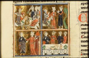 Single combat between Alexander and Porus: Porus is wounded as he looks back at his soldiers (1st of 4)