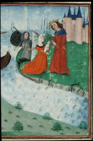Danae in the bronze tower; Danae and Perseus at sea; Danae and Perseus received by Polydectes, king of Seriphus