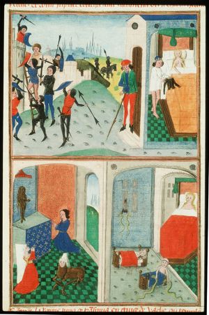 Amphitryon being absent at the wars, Jupiter comes to Alcmene in his guise