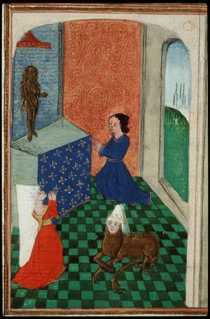Juno transforms herself into a cow. Hercules strangles the snakes that Juno has sent to kill him